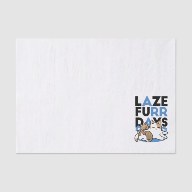 Papel De Seda Laze Furr Days - Diseño de gatos perezosos (Anverso)