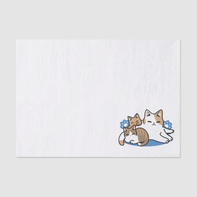 Papel De Seda Laze Furr Days - Diseño de gatos perezosos (Anverso)