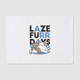 Papel De Seda Laze Furr Days - Diseño de gatos perezosos