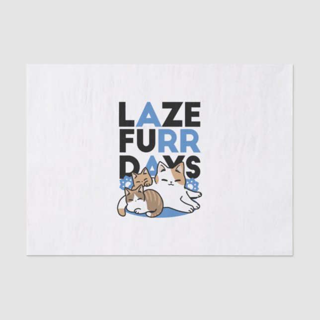 Papel De Seda Laze Furr Days - Diseño de gatos perezosos (Anverso)