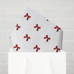PAPEL DE SEDA LAZO DE CINTA ROJA SIMPLE Y NAVIDEÑO