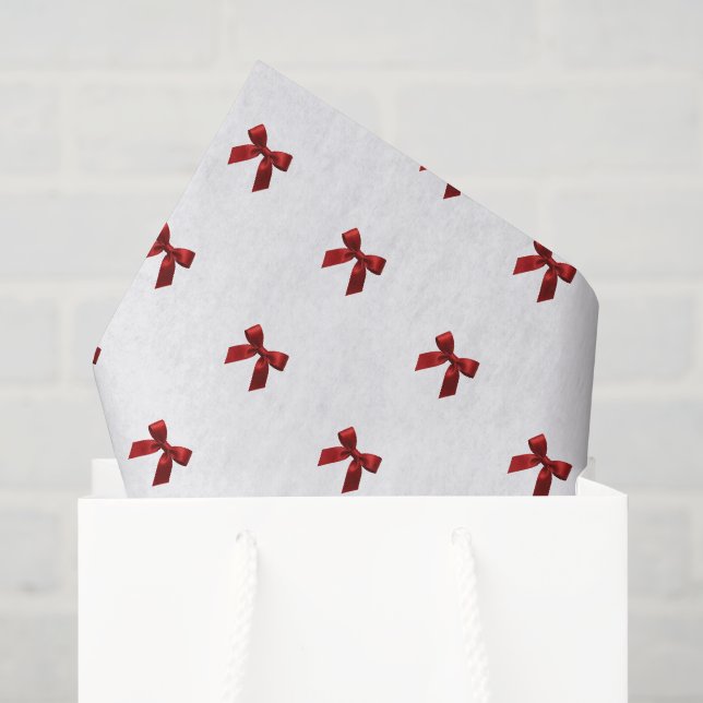 PAPEL DE SEDA LAZO DE CINTA ROJA SIMPLE Y NAVIDEÑO (Bolsa de regalo)