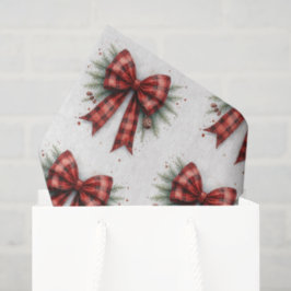 Papel De Seda Lazo de Navidad con Aquarela Roja