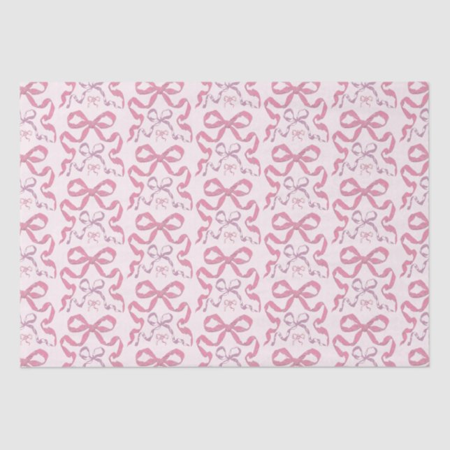 Papel De Seda Lazo Estético Rosa Femenino Lindo (Anverso)
