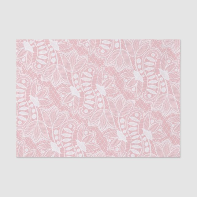 Papel De Seda Lazo floral rosa (Anverso)