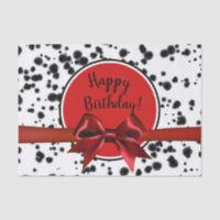 Lazo Rojo Blanco Negro Lunares Dalmata Cumpleaños 