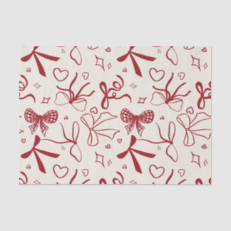 Papel De Seda Lazo rojo Coquette patrón sin fisuras Navidad
