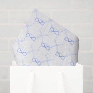 Papel De Seda Lazos Azules de Acuarela