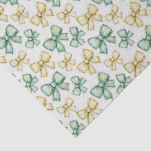 Papel De Seda Lazos Coquetos Amarillos y Verdes para Baby Shower