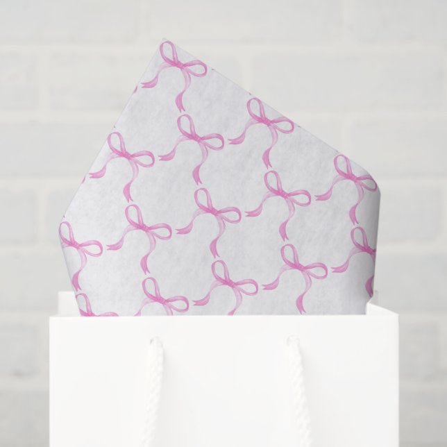 Papel De Seda Lazos de cinta rosa decoupage (Bolsa de regalo)