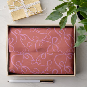 Papel De Seda Lazos de cinta rosa en vacaciones modernas rojas
