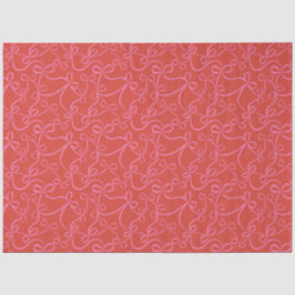 Papel De Seda Lazos de cinta rosa en vacaciones modernas rojas