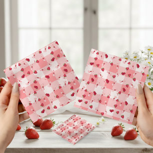 Papel De Seda Lazos de Gingham Rojo para el Primer Cumpleaños de