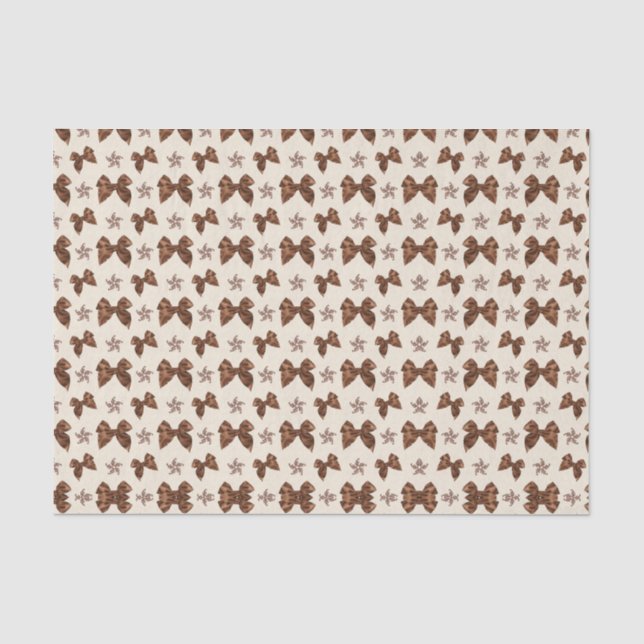 Papel De Seda Lazos Efecto de Seda Marrón Hermosos (Anverso)