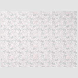 Papel De Seda Lazos grises y puntos rosas