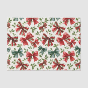Papel De Seda Lazos Retro Cuadros Rojo Verde Navidad