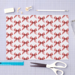 Papel De Seda Lazos Rojos Blancos Chic Cumpleaños