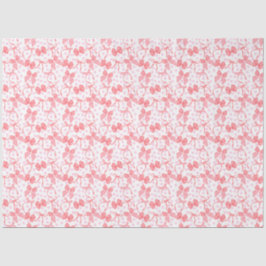 Papel De Seda Lazos Rojos y Puntos Rosados