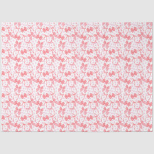 Papel De Seda Lazos Rojos y Puntos Rosados