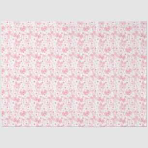 Papel De Seda Lazos rosados y puntos rosa oscuro
