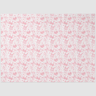 Papel De Seda Lazos rosados y puntos rosa oscuro