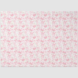 Papel De Seda Lazos rosas con puntos rosas y verdes