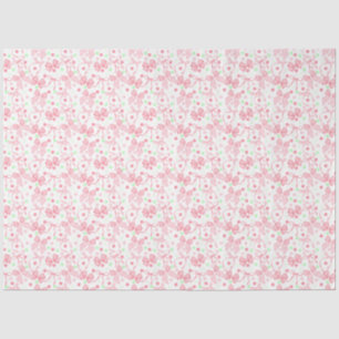 Papel De Seda Lazos rosas con puntos rosas y verdes