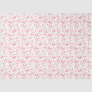 Papel De Seda Lazos rosas con puntos rosas y verdes