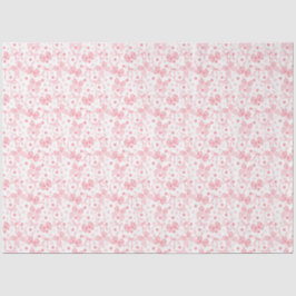 Papel De Seda Lazos rosas y puntos rosados oscuros