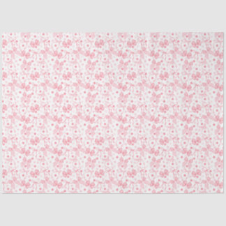 Papel De Seda Lazos rosas y puntos rosados oscuros