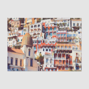 Papel De Seda ldp POSITANO - pueblo - iglesia Santa Maria Assunt