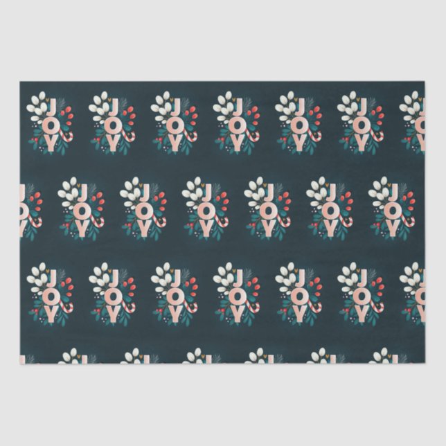 Papel De Seda Le Deseamos JOVEN, Navidades Candy Cane & Foliage (Anverso)