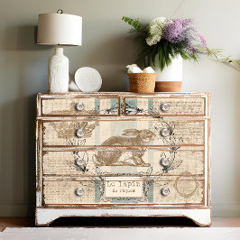 Papel De Seda Le Lapin Burlap Easter Rabbit French Decoupage