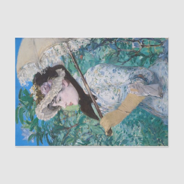Papel De Seda Le Printemps Manet Impresionist Art Painting (Anverso)