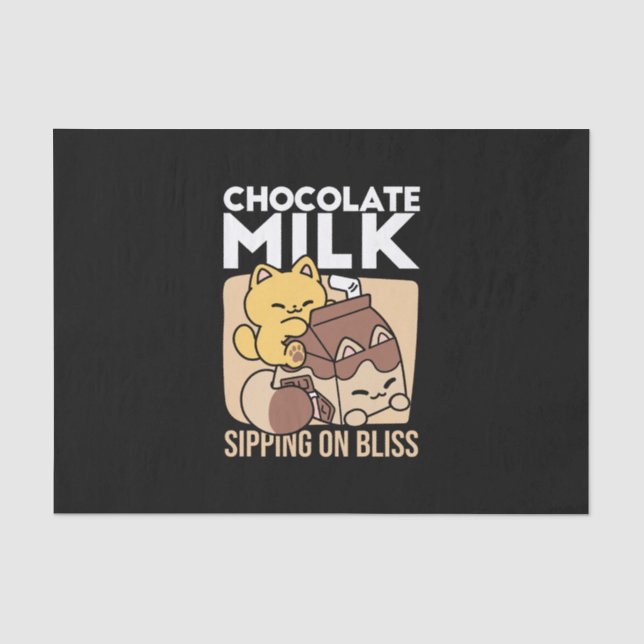 Papel De Seda Leche de Chocolate Sorbiendo Felicidad – Comida de (Anverso)