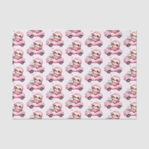 Papel De Seda Leche rosa sonriente en un patrón convertible