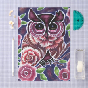 Papel De Seda Lechuza caprichosa en la descomposición de la rama