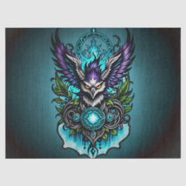 Papel De Seda Lechuza con elementos mágicos.