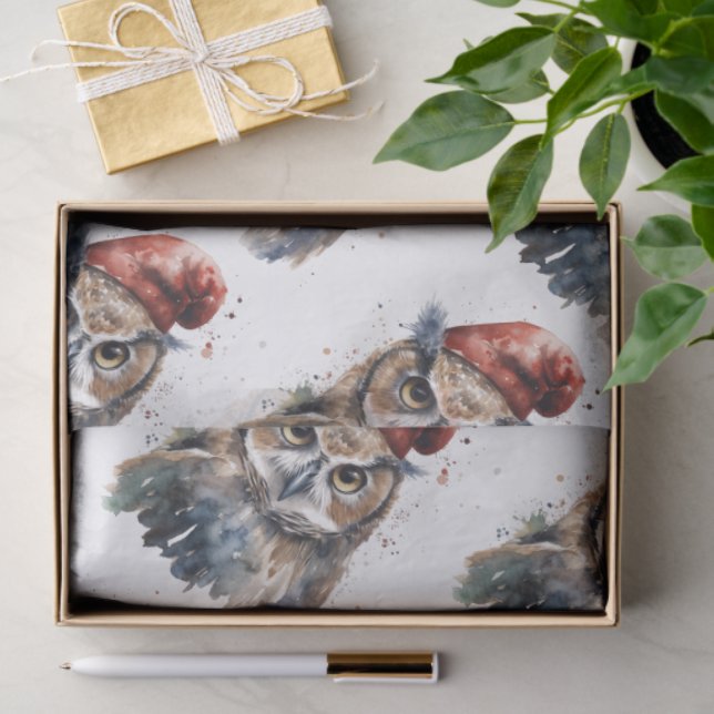 Papel De Seda Lechuza de invierno encantada, personalizado (Regalo )