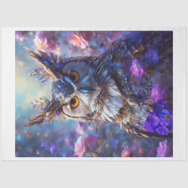 Papel De Seda Lechuza floral (Anverso)