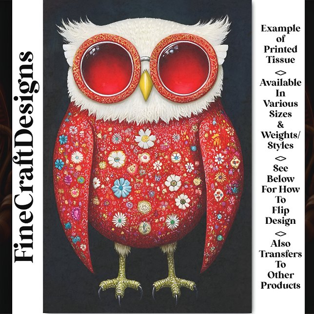 Papel De Seda Lechuza floral roja y raras, y especificaciones BT (Subido por el creador)