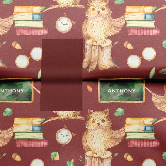 Papel De Seda Lechuza Inteligente Cuta con nombre de niños de pi (Subido por el creador)