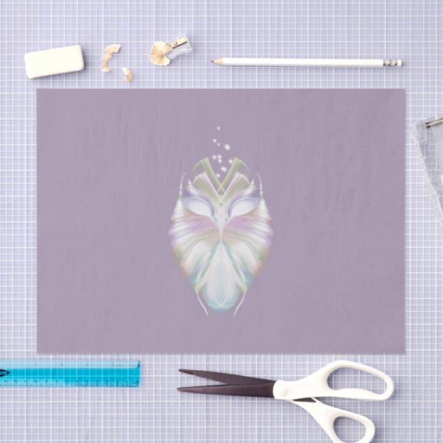Papel De Seda Lechuza Oracle Púrpura Pastel (Artesanía)
