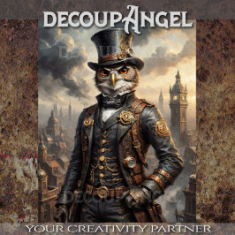 Papel De Seda Lechuza Steampunk -Decoupage-