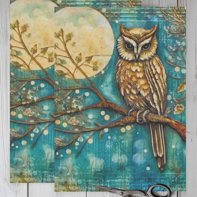 Papel De Seda Lechuza Vintage (Vintage owl tissue paper for decoupage or gift wrapping.)