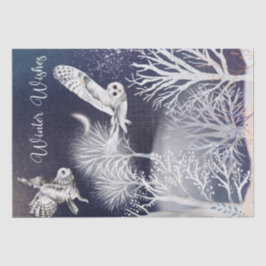 Papel De Seda Lechuzas de invierno de las navidades