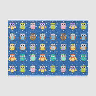 Papel De Seda Lechuzas y estrellas de color