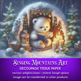 Papel De Seda Lectura de oso polar lindo mediante desconexión a 