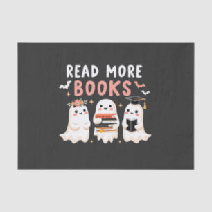 Papel De Seda Leer más libros Spooky Halloween Ghost Book Lovers