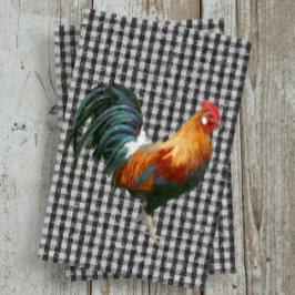Papel De Seda Left Farmhouse Rooster Black White Buffalo Check